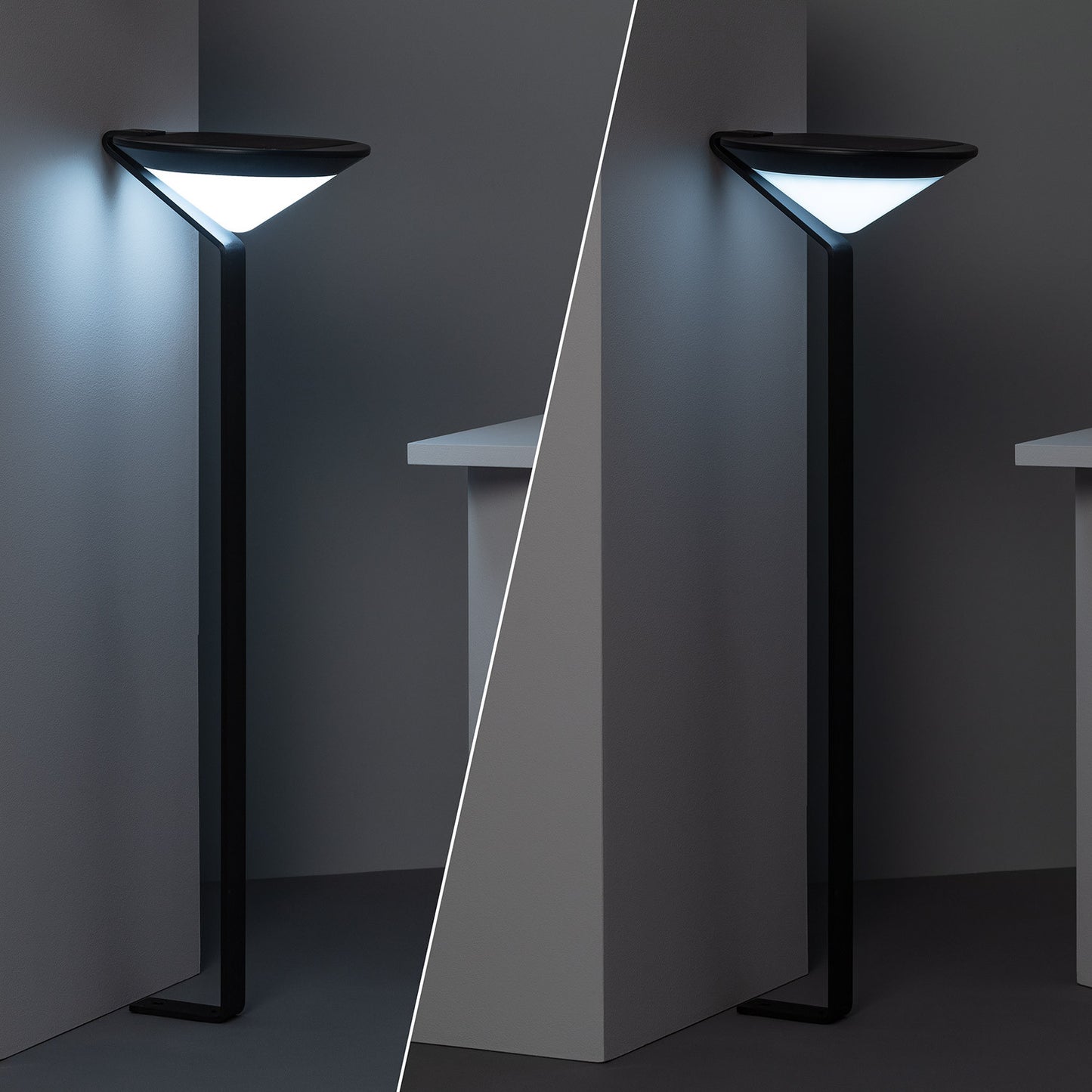 Balise LED Solaire Extérieure en Saillie sur Pied 80cm Yuma Big avec Détecteur Mouvement Radar