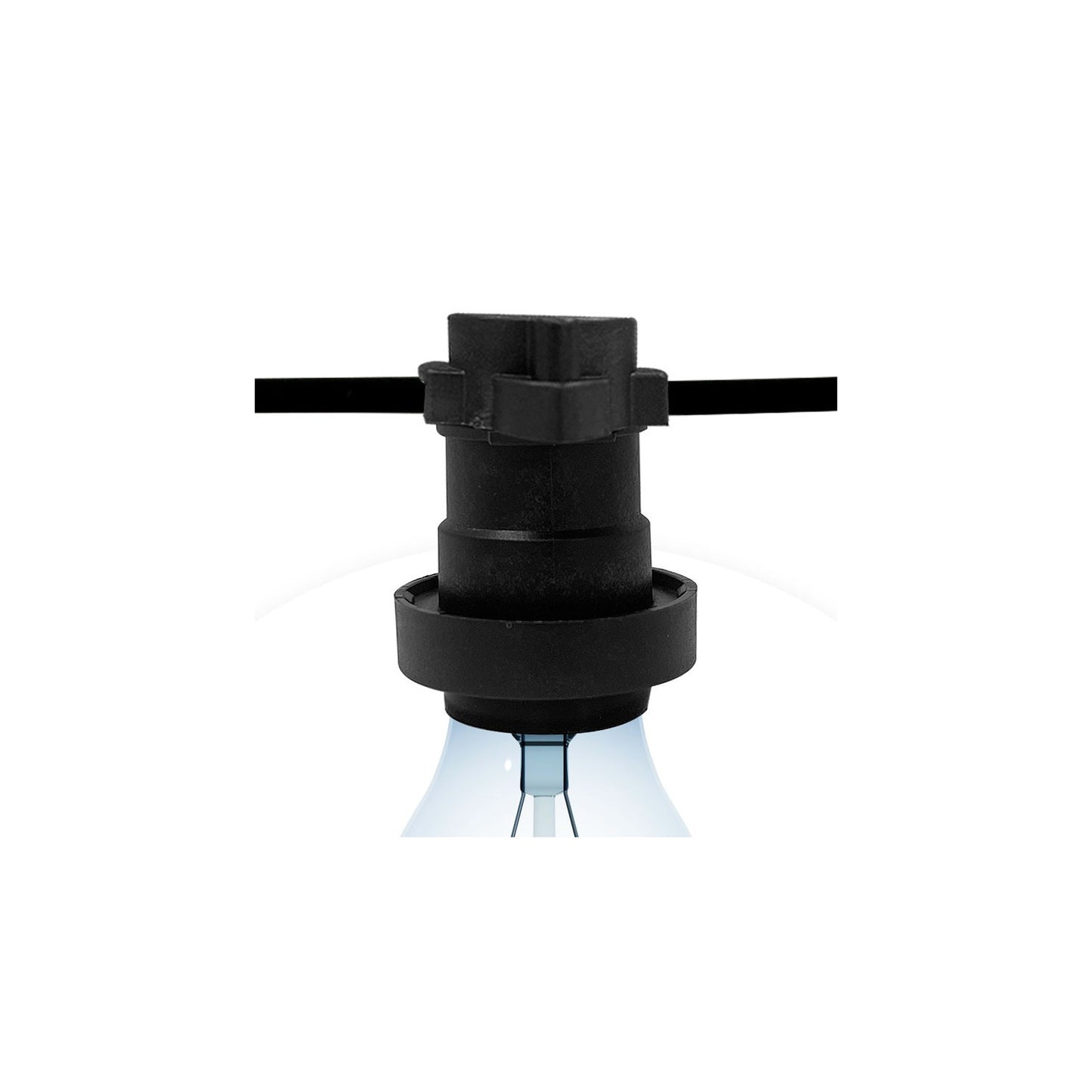 Guirlande Extérieure Câble Électrique Plat pour Douilles E27 sur Mesure Noire