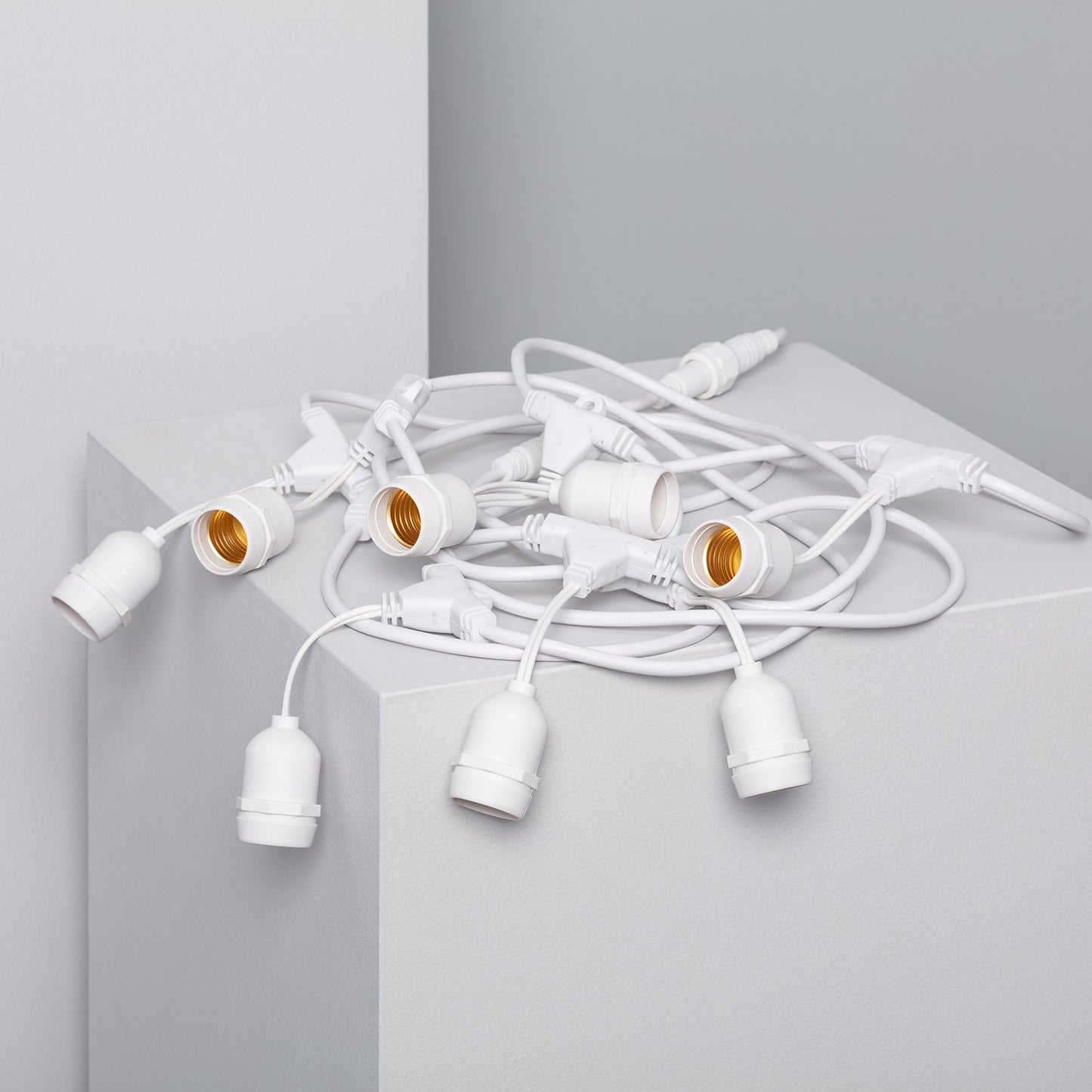 Guirlande Extérieure avec 8 Douilles E27 5.5m Blanche IP65