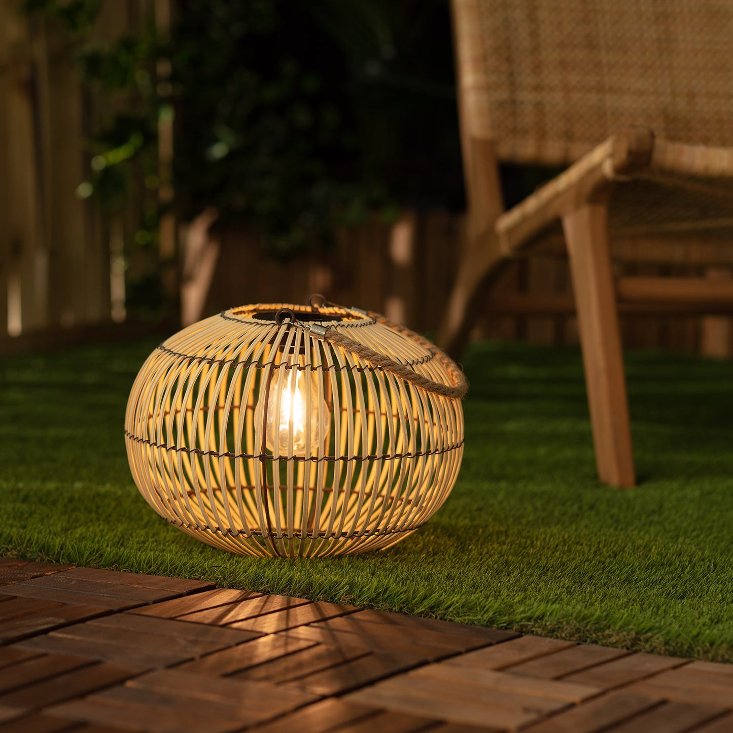 Lampe à Poser LED Extérieure Solaire Rotin Sirpur