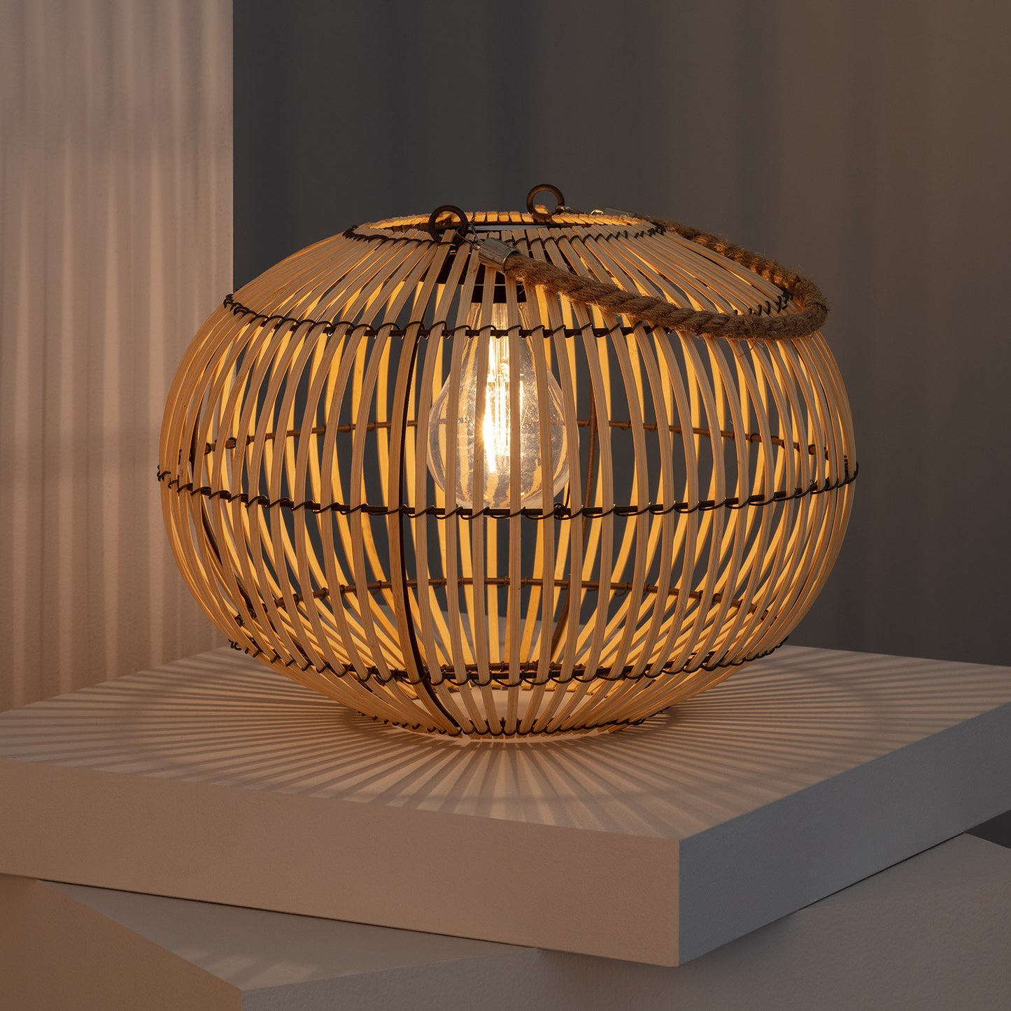 Lampe à Poser LED Extérieure Solaire Rotin Sirpur