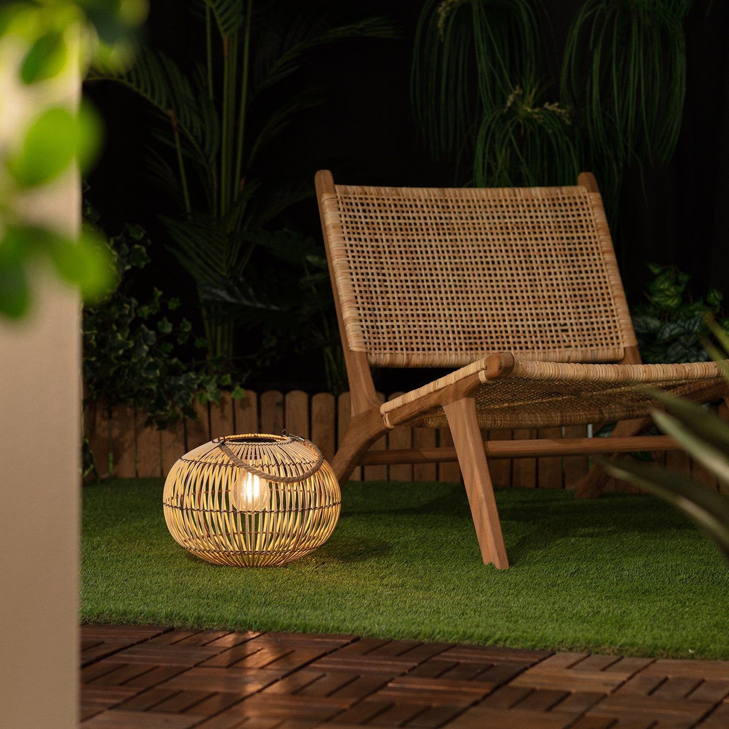 Lampe à Poser LED Extérieure Solaire Rotin Sirpur