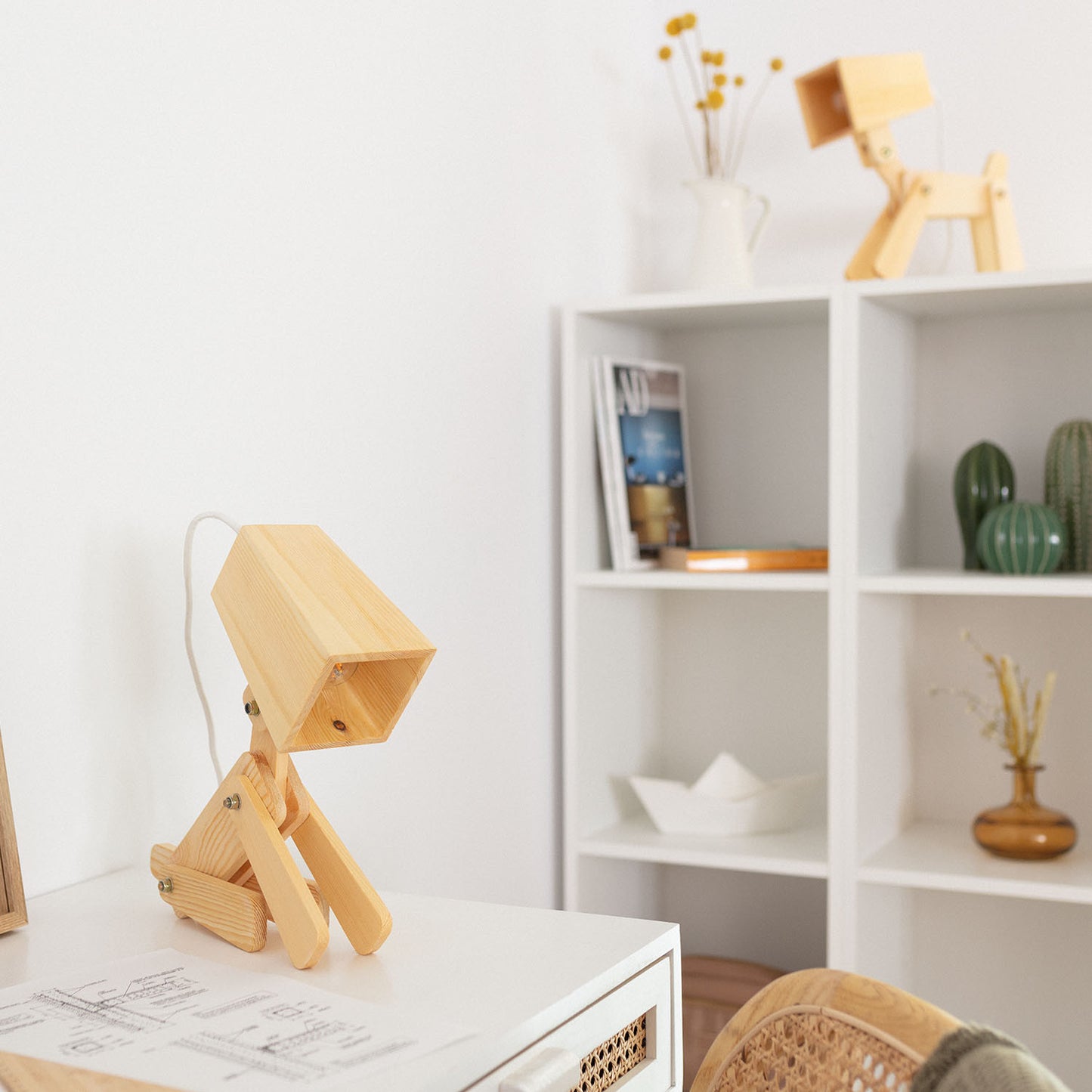 Lampe à Poser Métal et Bois Kids Coba Doggi