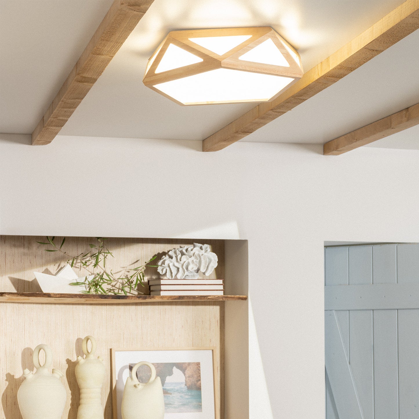 Plafonnier LED Bois CCT Sélectionnable Altigen 20W