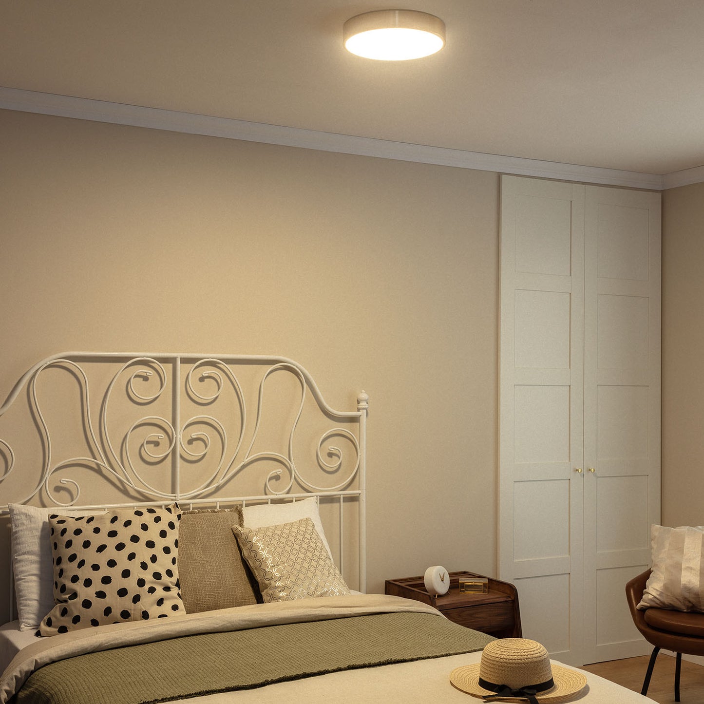 Plafonnier LED Rond Métal 18W CCT Sélectionnable Haydn Ø300 mm