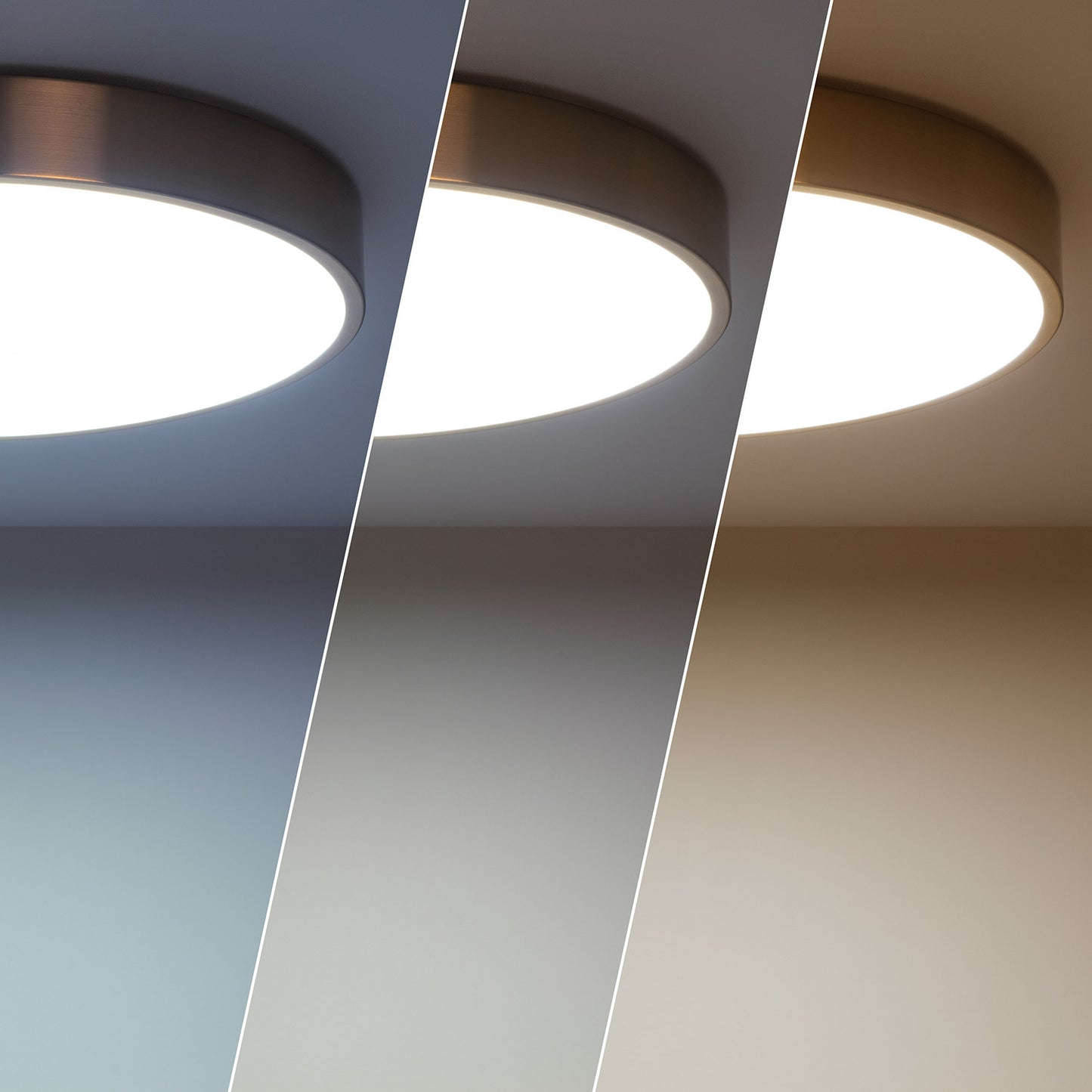 Plafonnier LED Rond Métal 18W CCT Sélectionnable Haydn Ø300 mm