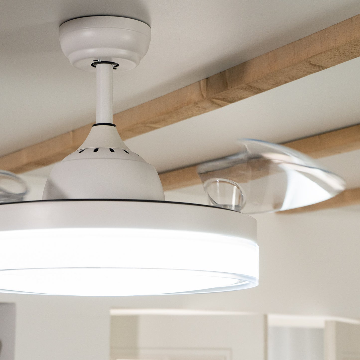Ventilateur de Plafond LED Caicos Blanc 106cm Moteur DC