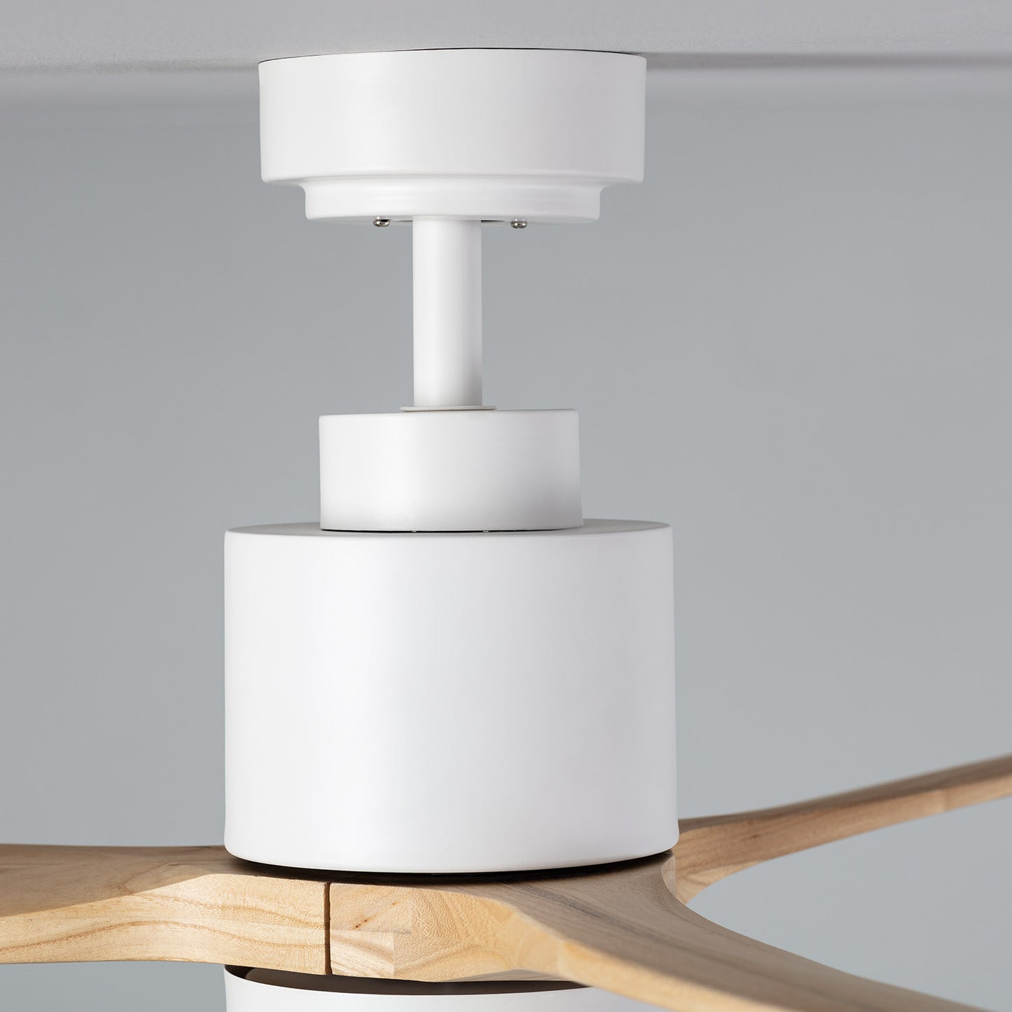 Ventilateur de Plafond LED Mersin Blanc Bois 132cm Moteur DC