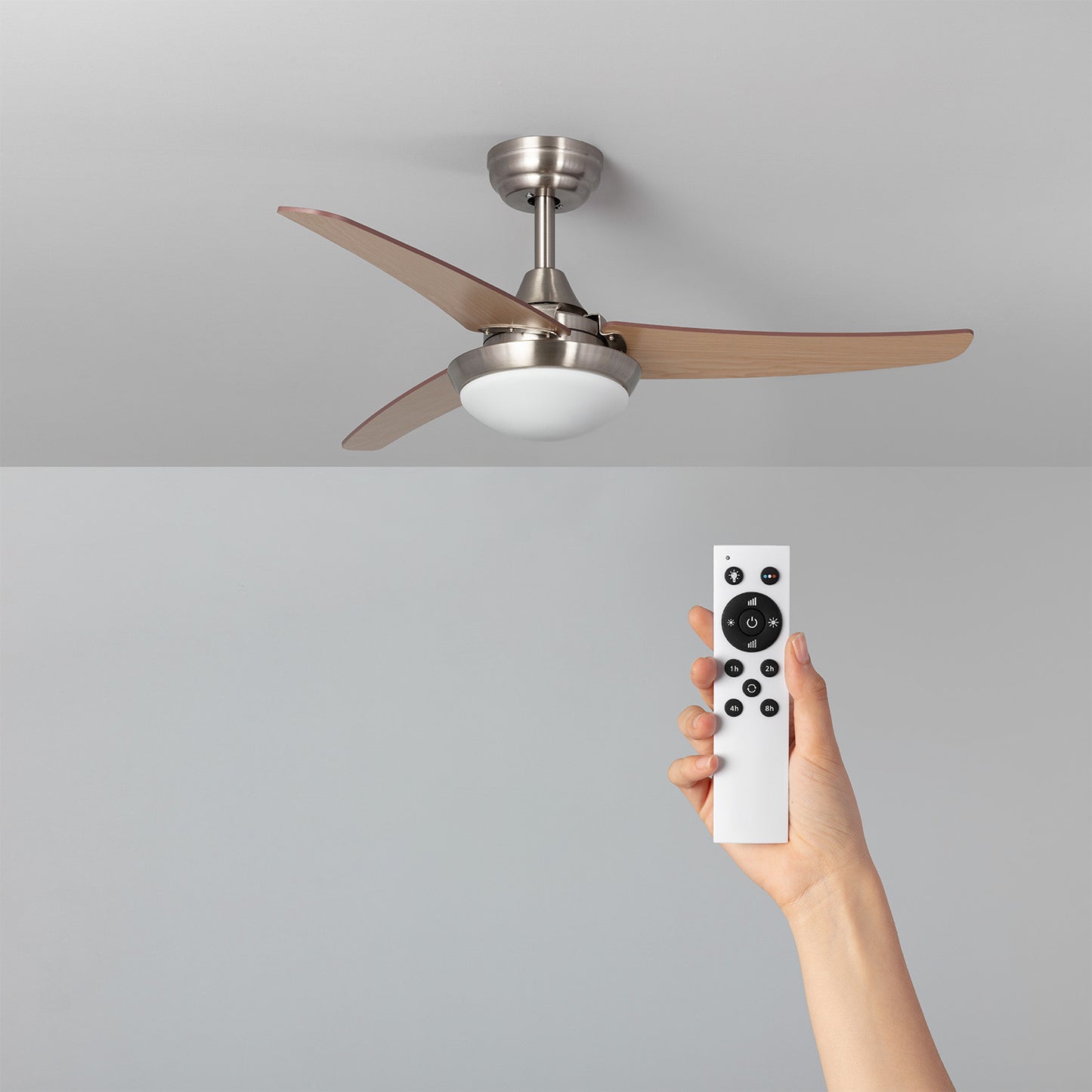 Ventilateur de Plafond LED Neil Bois 107cm Moteur DC
