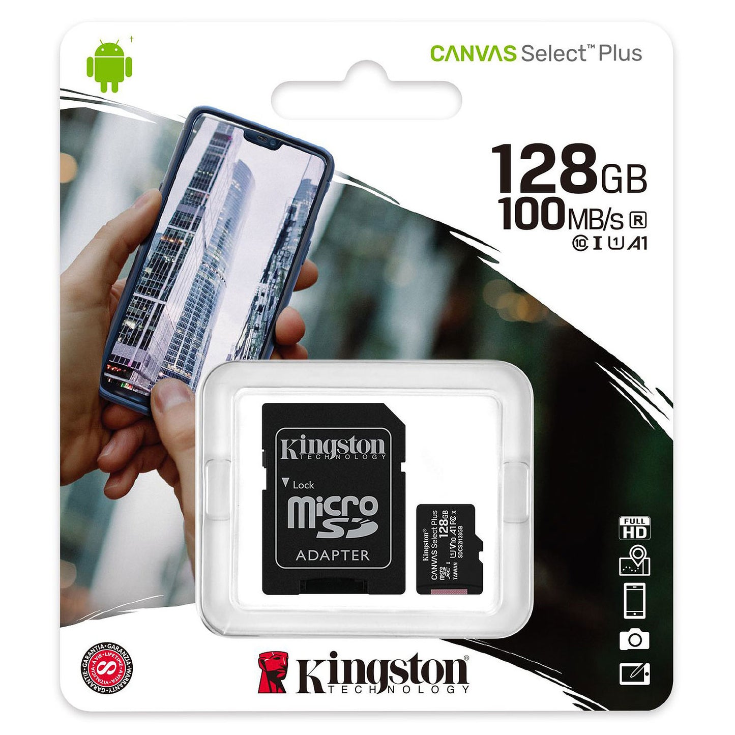 Carte mémoire pour caméra : Kingston SDCS2/128GB