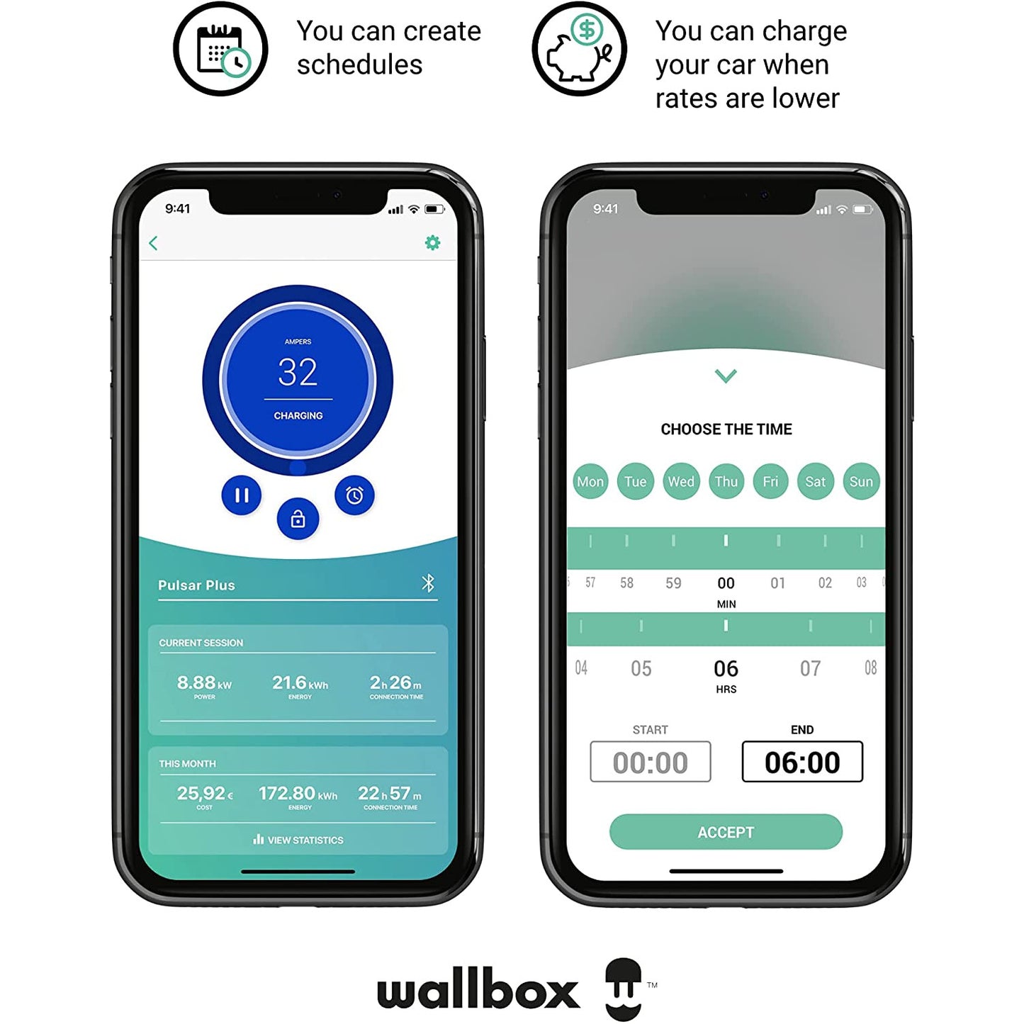 Borne WALLBOX Pulsar Plus 11kW Triphasé 5m