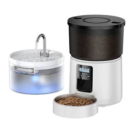 Rojeco 3L Buttonn Automatic Pet Feeder +2L Watter Fo