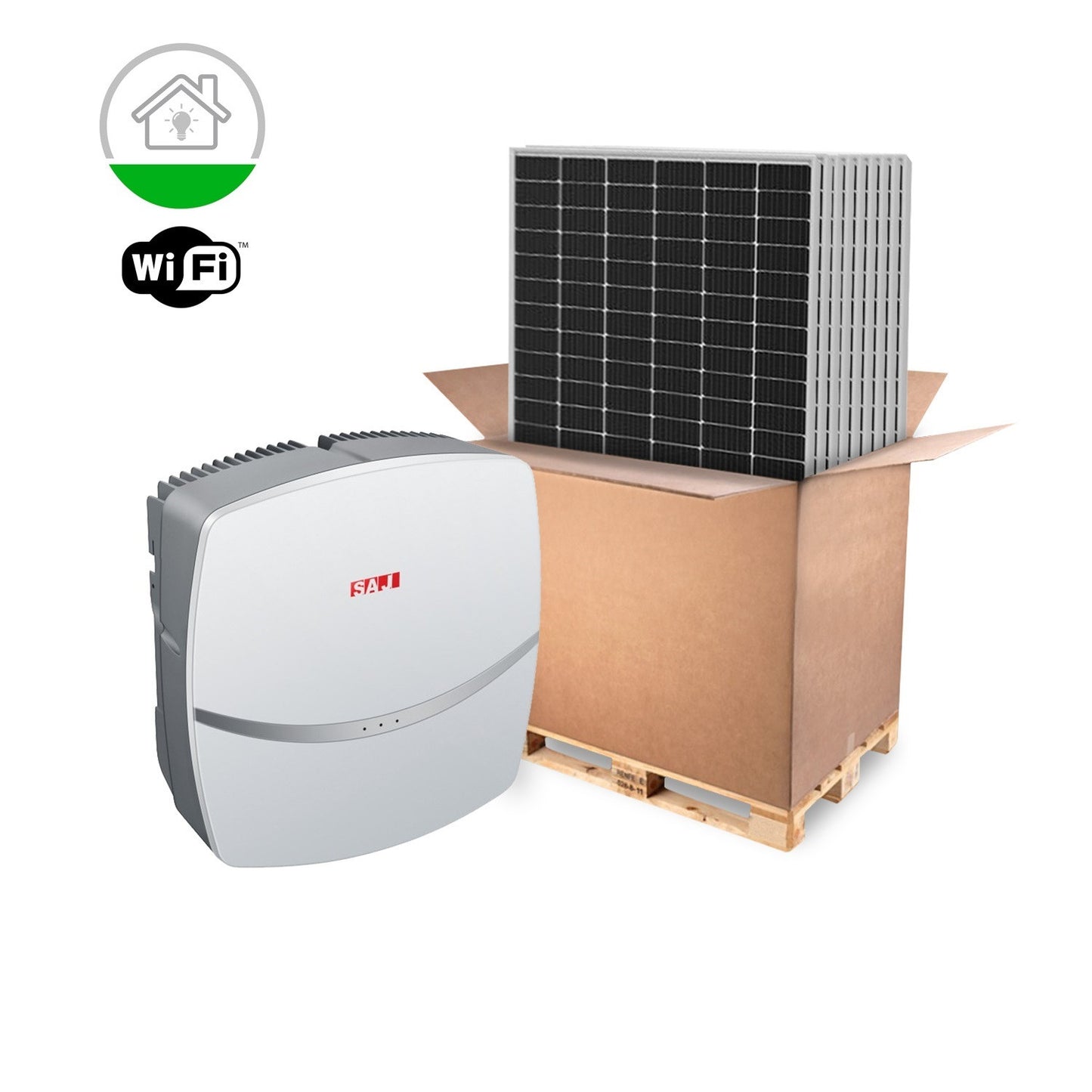 Kit Solaire Autoconsommation SAJ Résidentiel Monophasé 7-8 kW Panneau RISEN