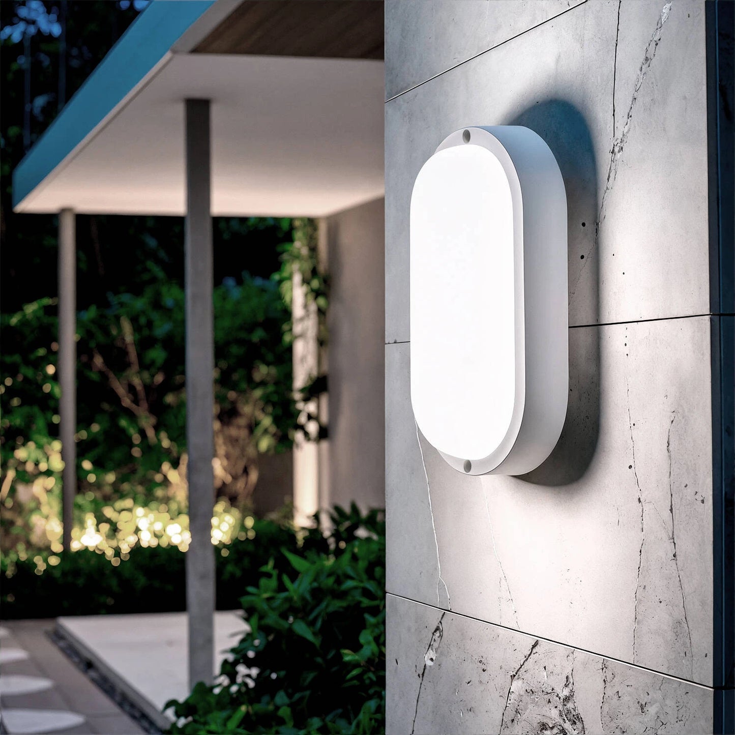 Plafonnier LED Extérieur Ovale 25W Hublot White IP65 96x198 mm