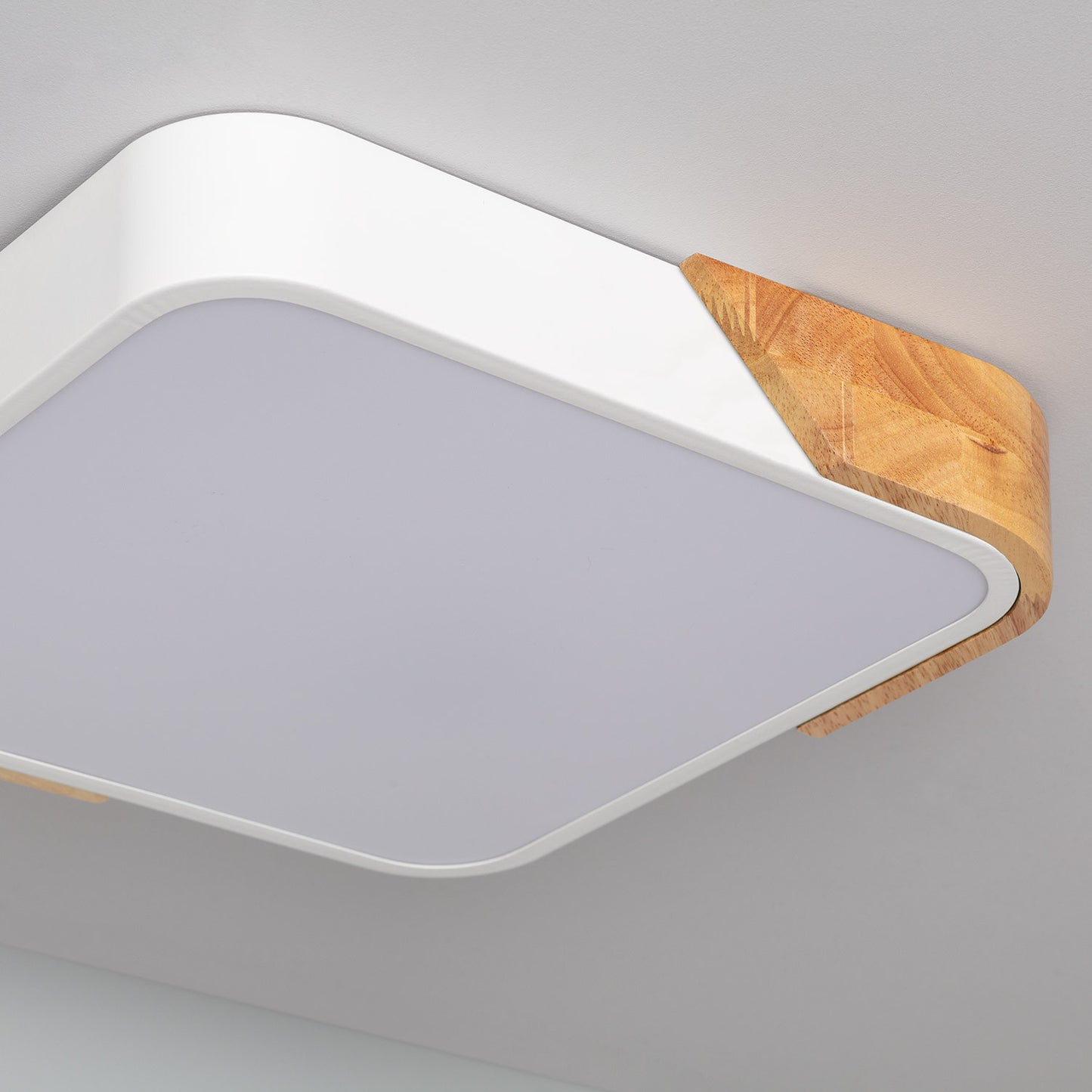 Plafonnier LED Carré Bois 18W CCT Sélectionnable Semi-Dari 325x325 mm