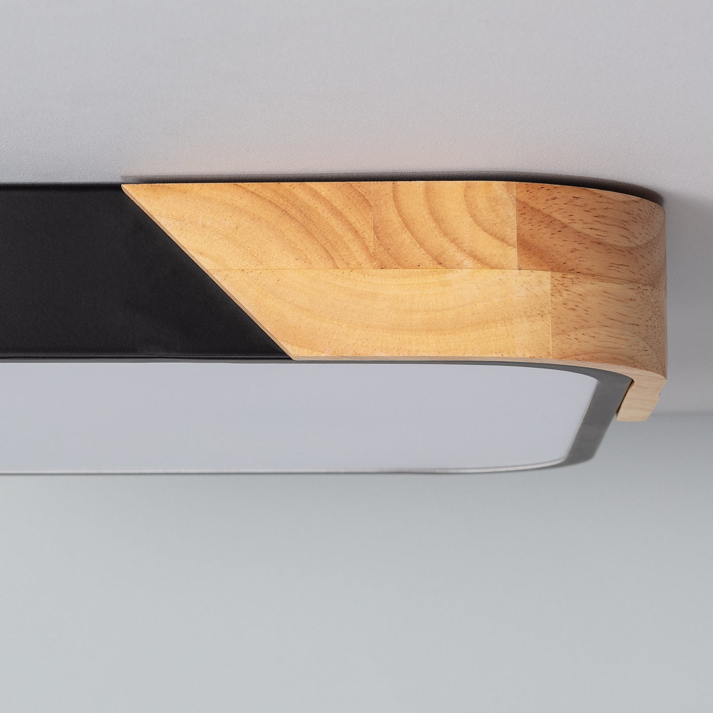 Plafonnier LED Carré Bois 18W CCT Sélectionnable Semi-Dari 325x325 mm