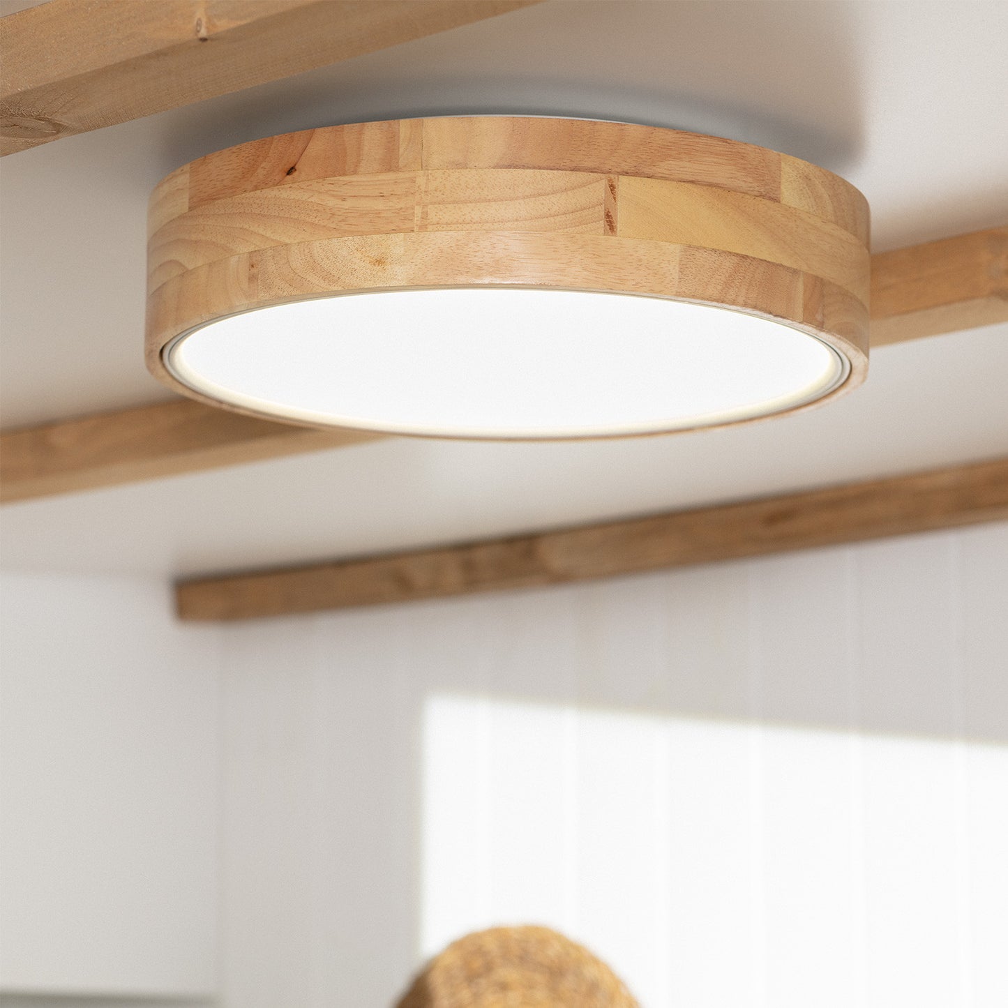 Plafonnier LED Rond Bois 15W CCT Sélectionnable Dari Ø370 mm