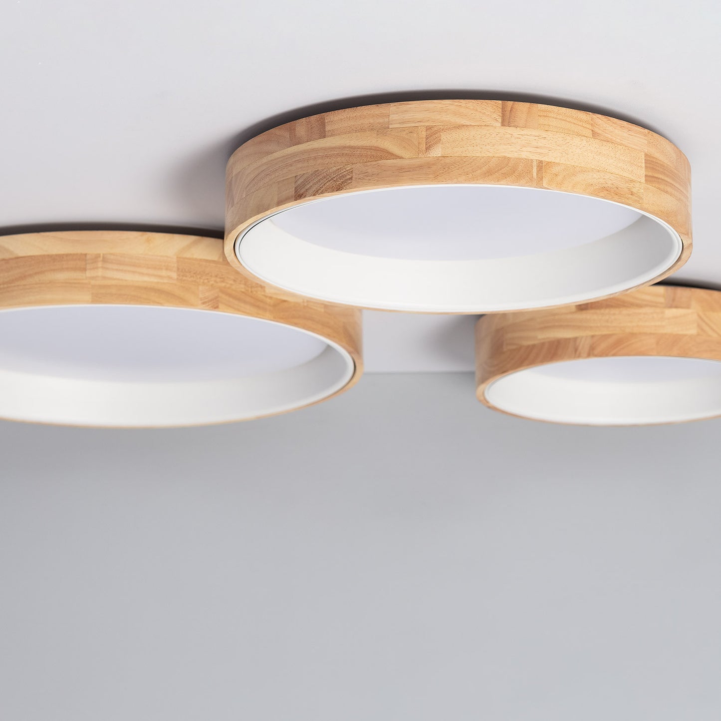 Plafonnier LED Rond Bois 15W CCT Sélectionnable Dari Ø370 mm