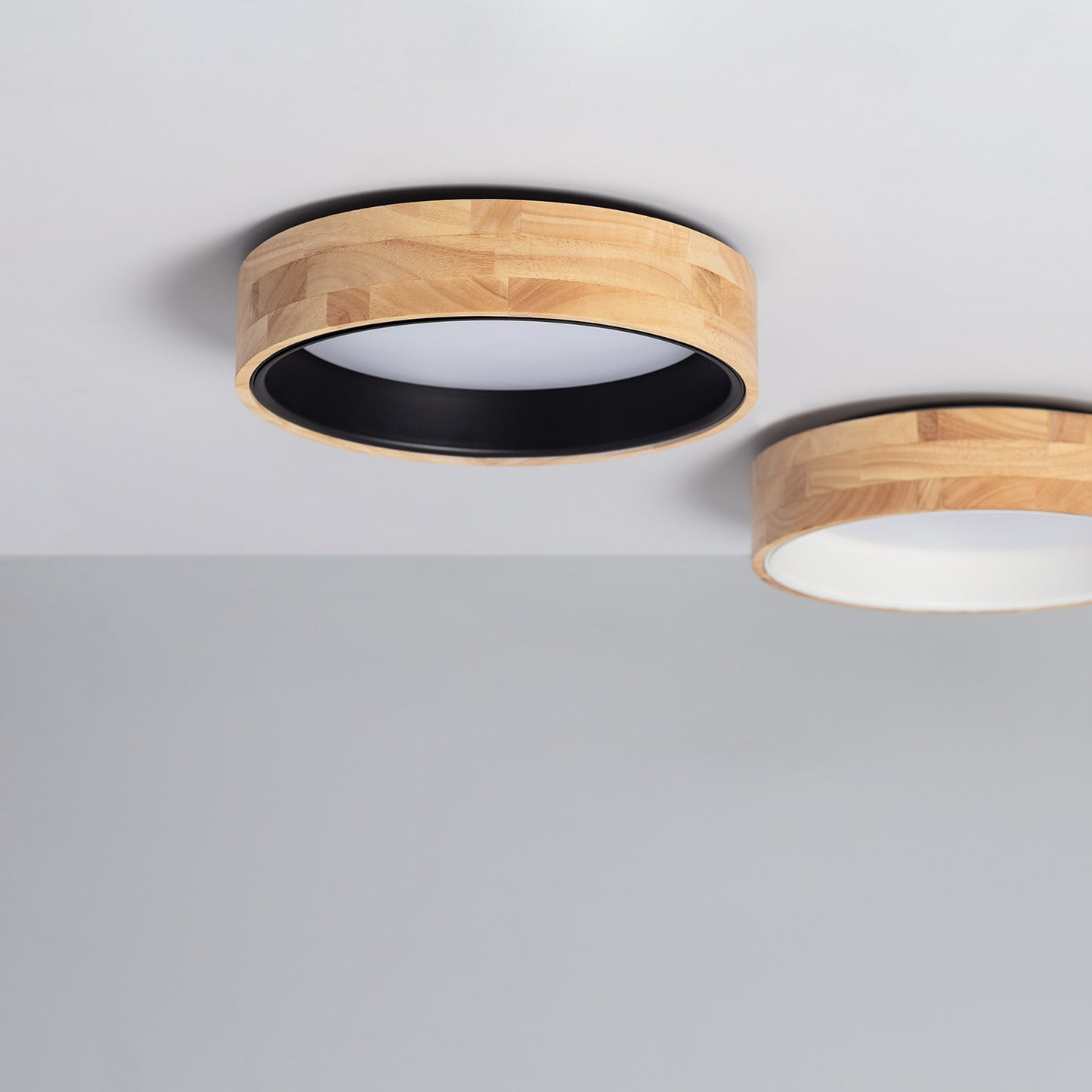 Plafonnier LED Rond Bois 15W CCT Sélectionnable Dari Ø370 mm