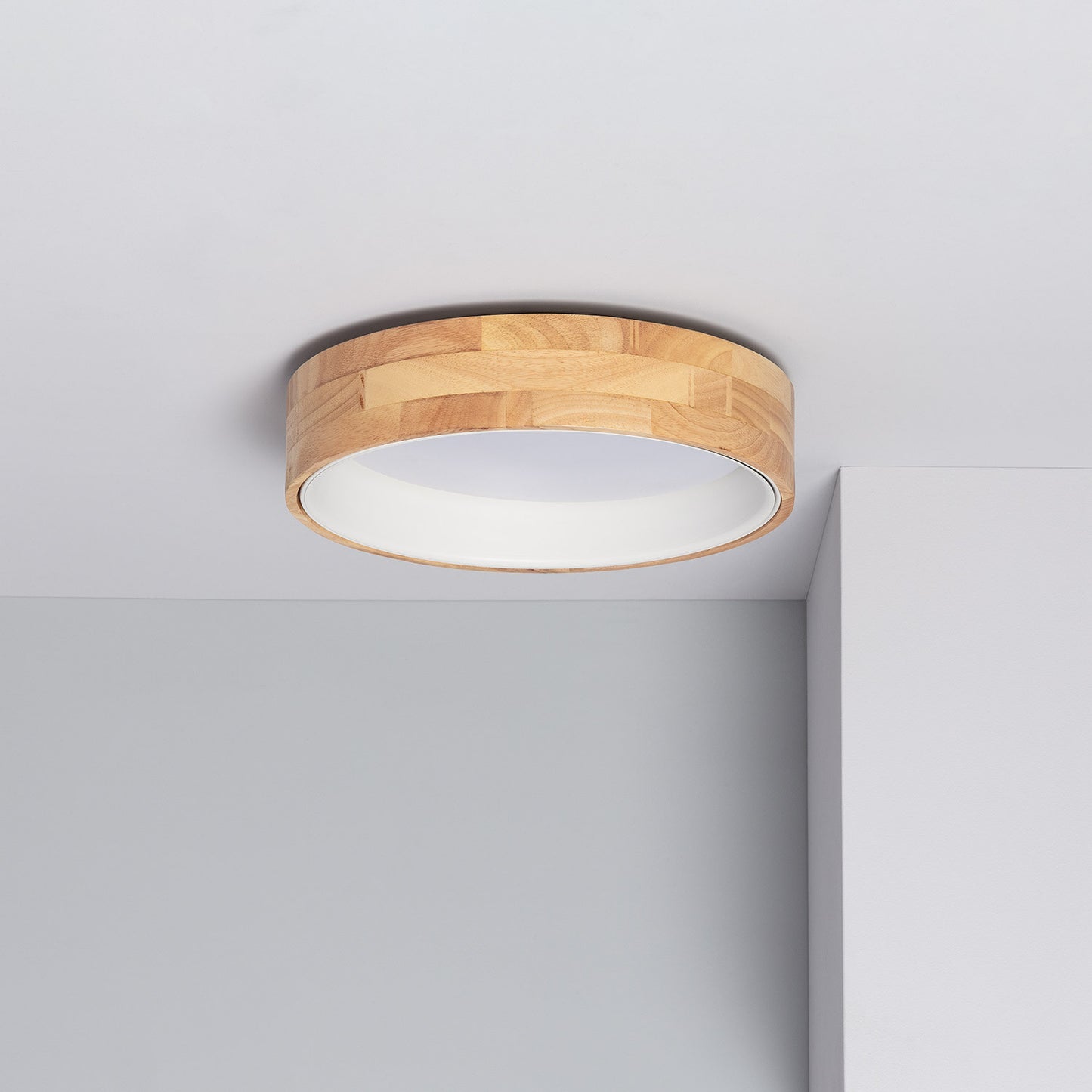 Plafonnier LED Rond Bois 15W CCT Sélectionnable Dari Ø370 mm