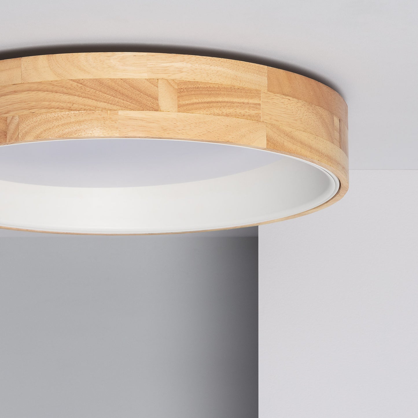 Plafonnier LED Rond Bois 20W CCT Sélectionnable Dari Ø470 mm