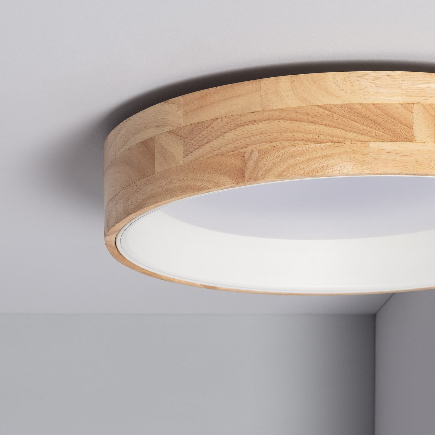 Plafonnier LED Rond Bois 20W CCT Sélectionnable Dari Ø470 mm