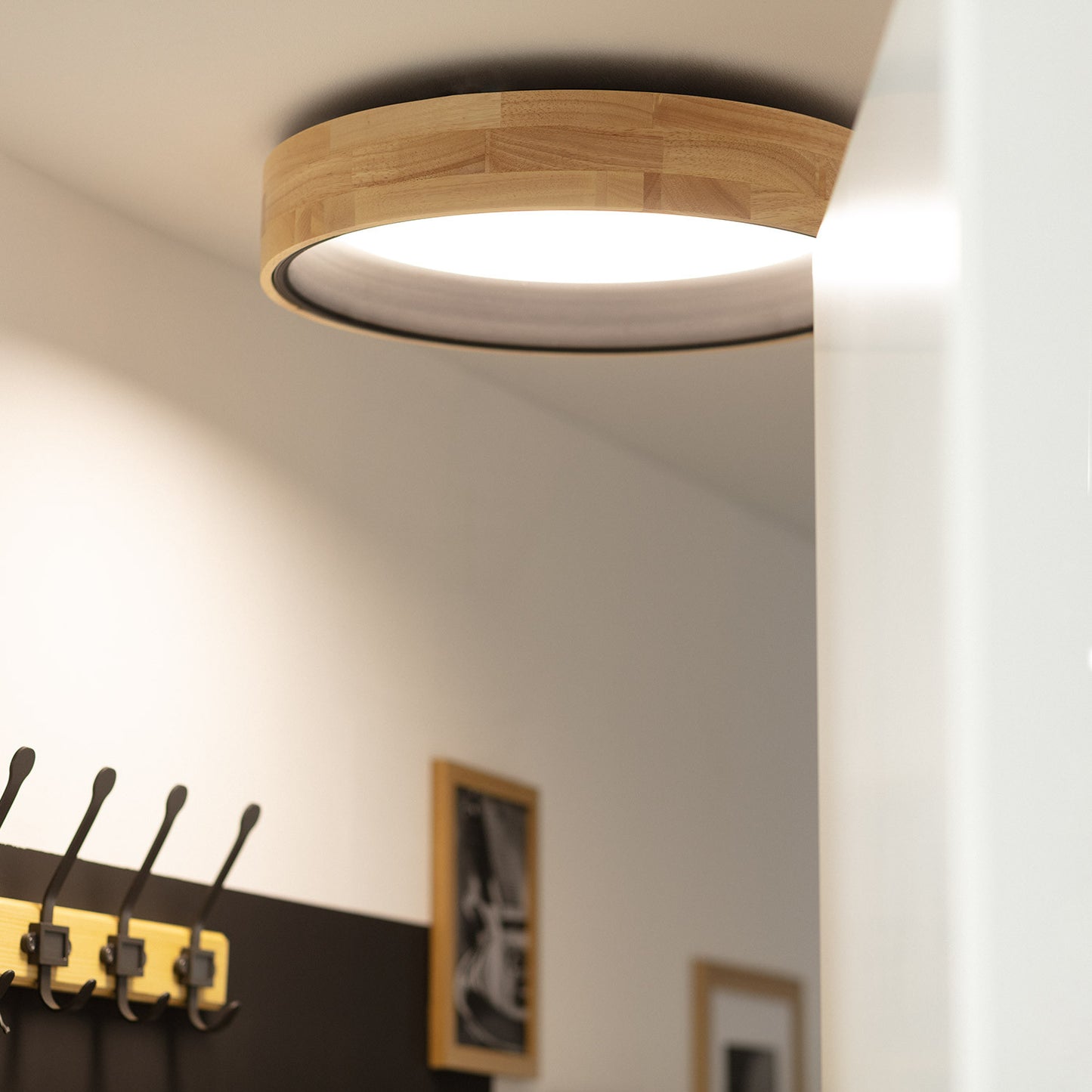 Plafonnier LED Rond Bois 20W CCT Sélectionnable Dari Ø470 mm