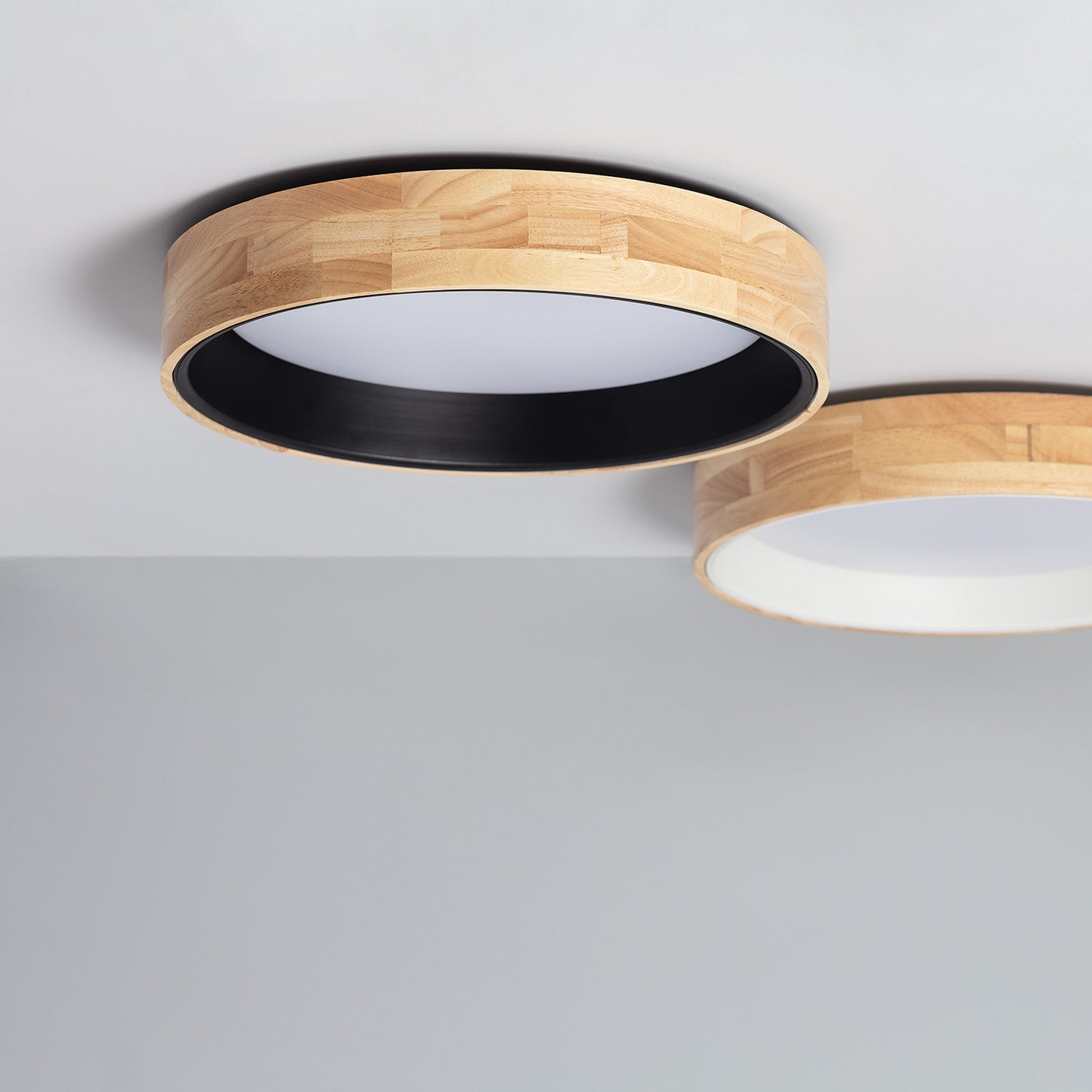 Plafonnier LED Rond Bois 20W CCT Sélectionnable Dari Ø470 mm