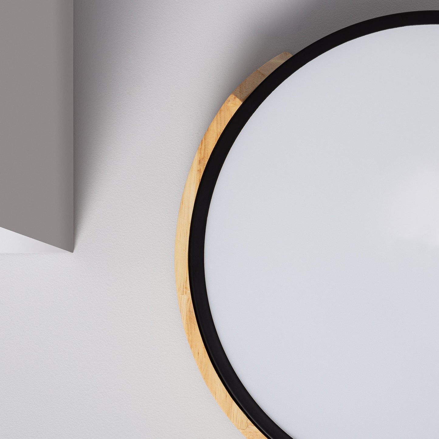 Plafonnier LED Rond Bois 18W CCT Sélectionnable Semi-Dari Ø320 mm