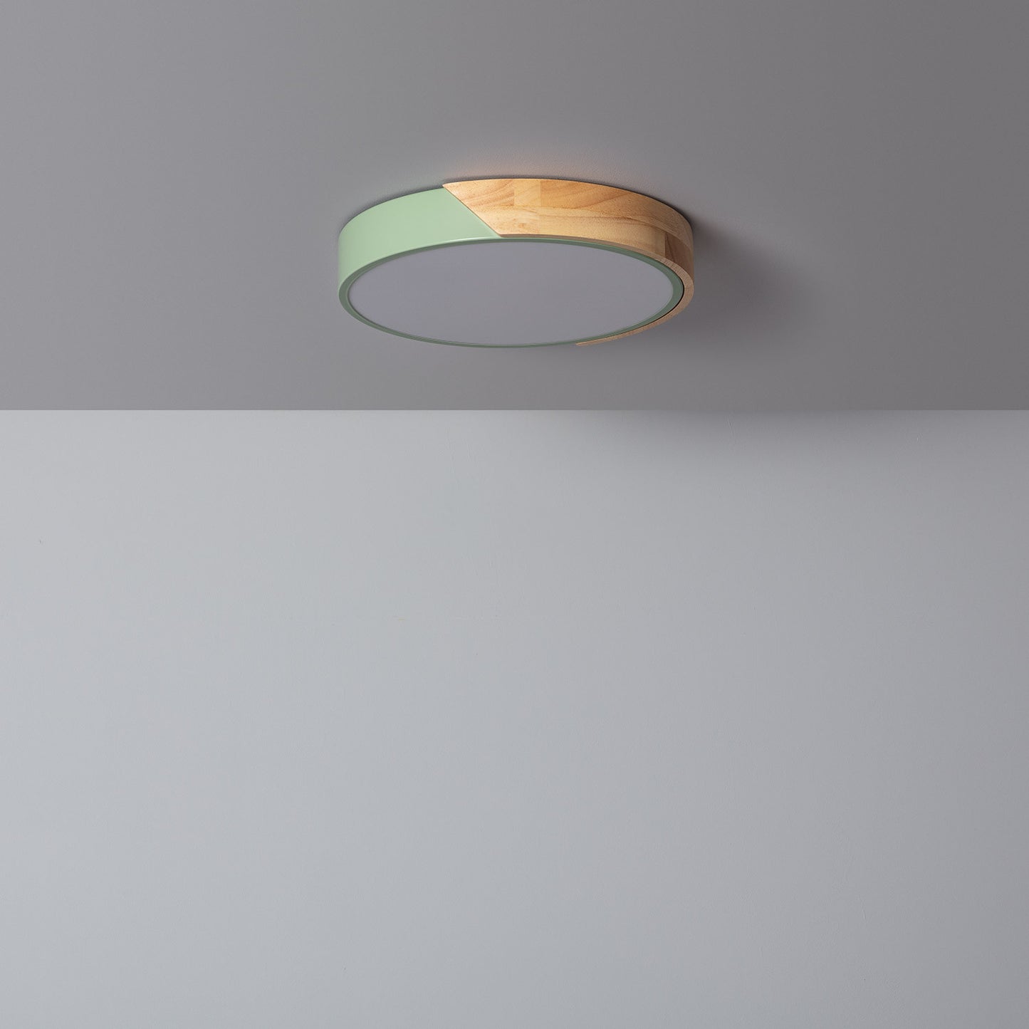 Plafonnier LED Rond Bois 18W CCT Sélectionnable Semi-Dari Ø320 mm