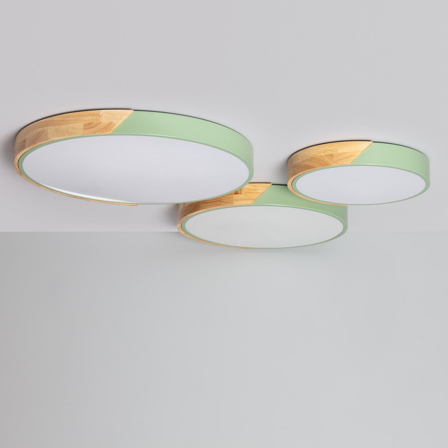 Plafonnier LED Rond Bois 18W CCT Sélectionnable Semi-Dari Ø320 mm