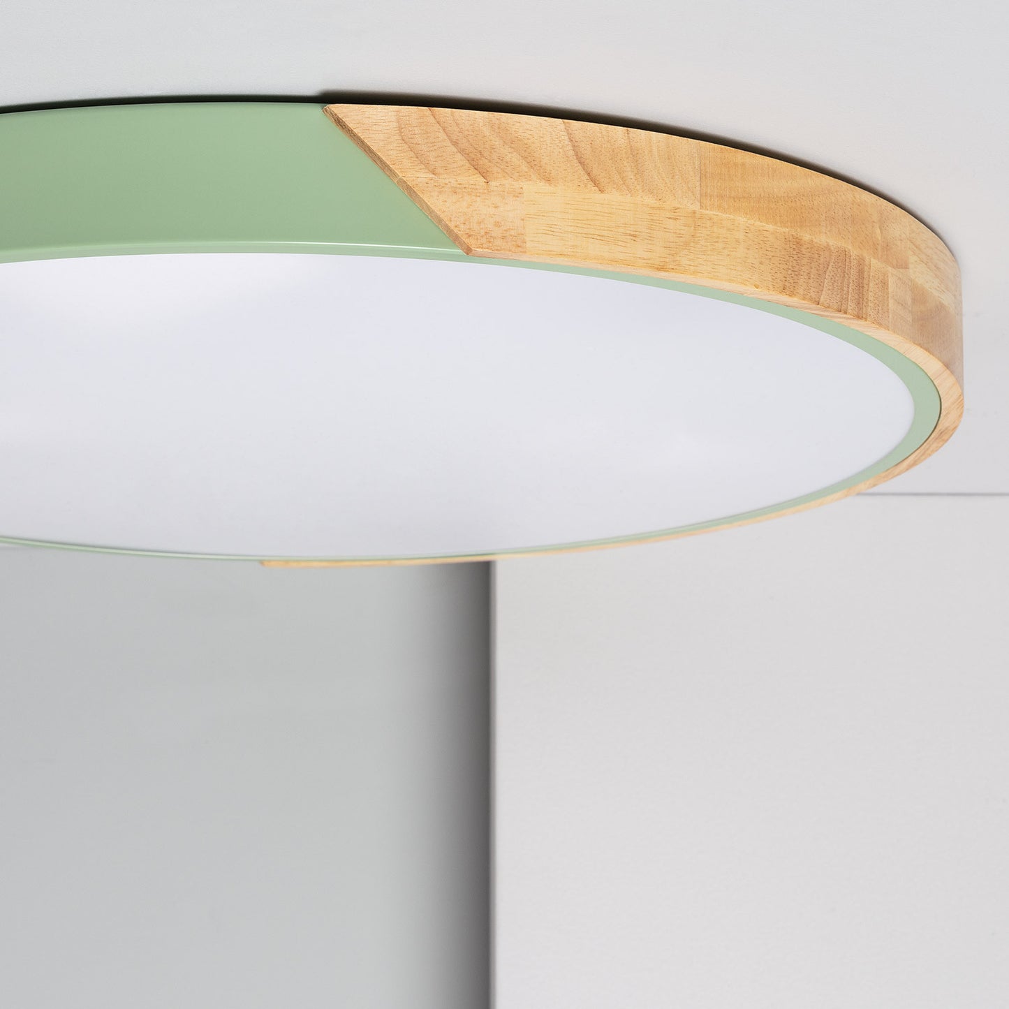 Plafonnier LED Rond Bois 36W CCT Sélectionnable Semi-Dari Ø500 mm