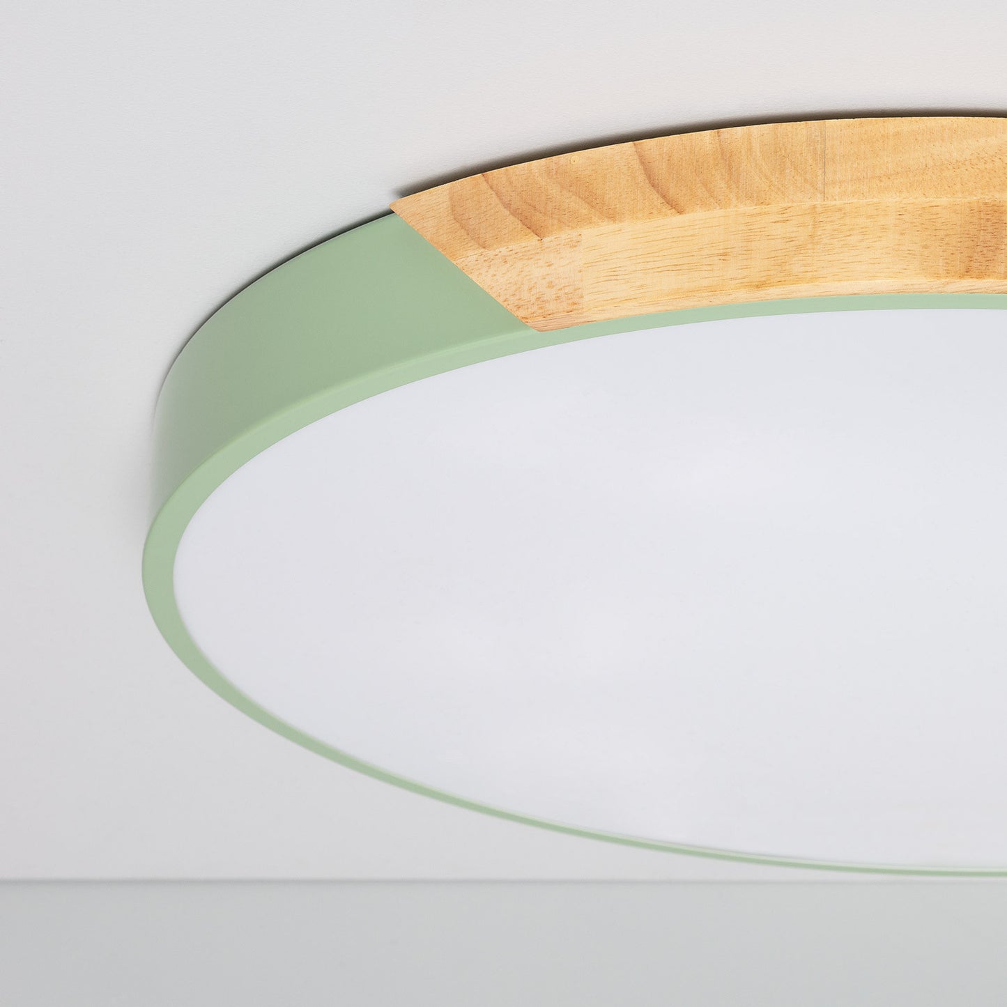 Plafonnier LED Rond Bois 36W CCT Sélectionnable Semi-Dari Ø500 mm