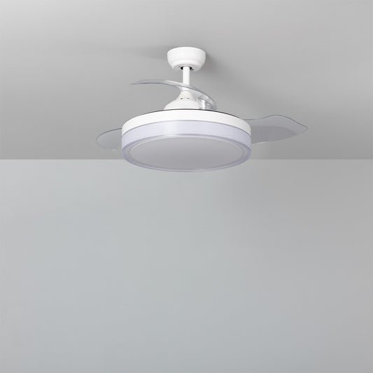Ventilateur de Plafond LED Caicos Blanc 106cm Moteur DC
