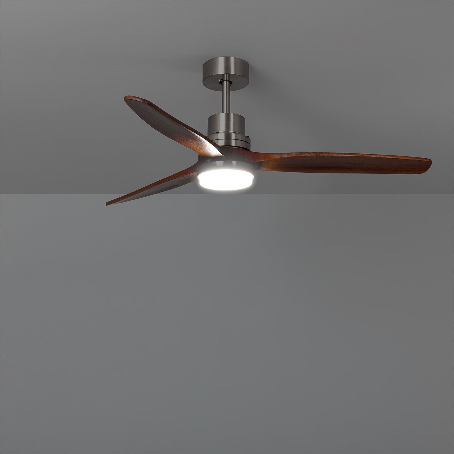 Ventilateur de Plafond LED Savate Niquel 132cm Moteur DC